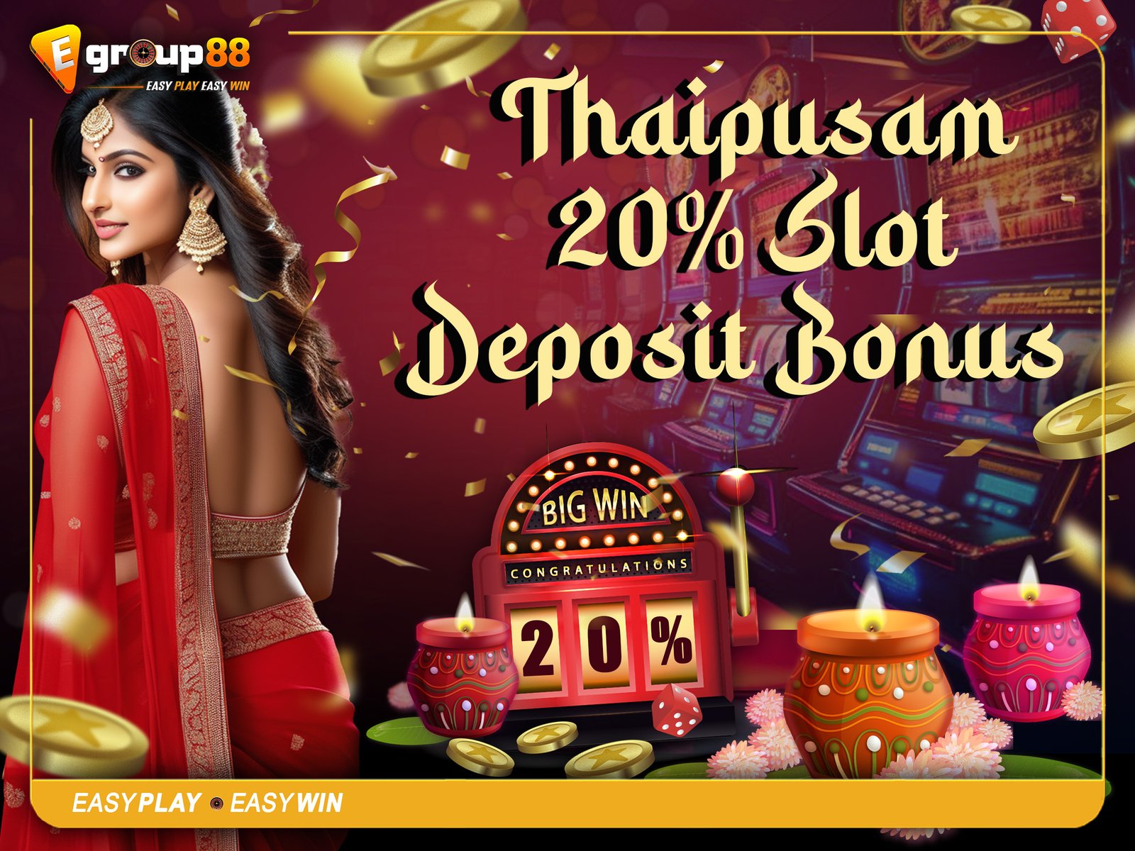 Thaipusam 20% Slot Deposit Bonus