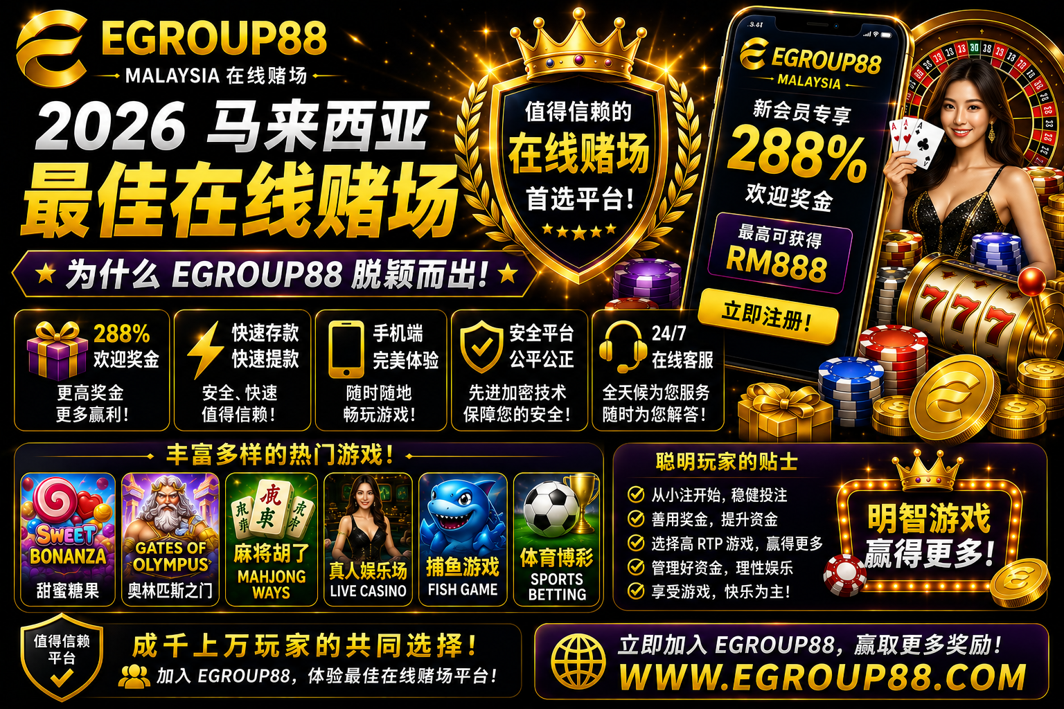 2026 马来西亚最佳在线赌场 – 为什么 Egroup88 最受欢迎