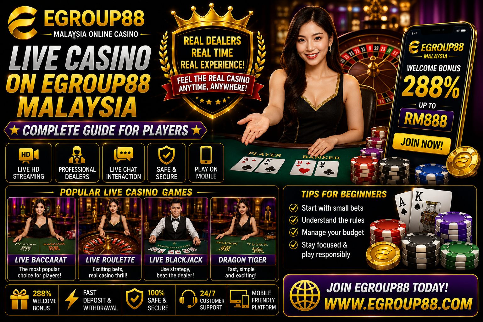 Live Casino on Egroup88 Malaysia: Complete Guide for Players